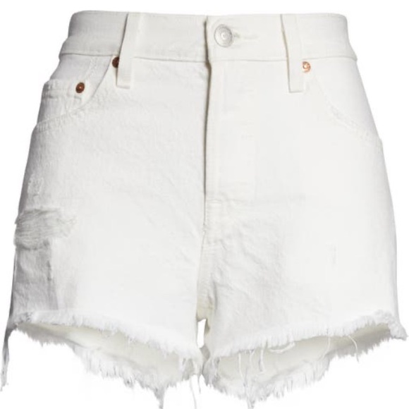 Levi's Denim - Levi’s 501 White Cutoff Denim Shorts